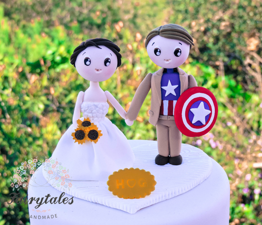 Captain America Inspered Wedding Cake Topper