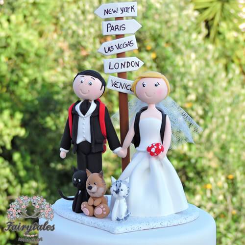  Travel  Wedding  Cake  Topper  Fairytales Handmade